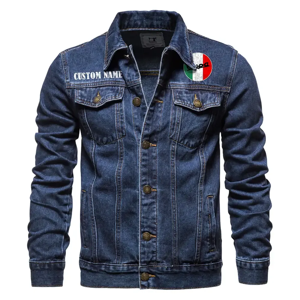 Italian Motorcycle Denim Jacket, Denim Jacket Built Tough CAR190 - Dark Blue