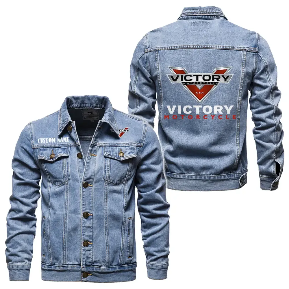 American V-Twin Denim Jacket, Durable Denim Road Spirit CAR190 - Light Blue