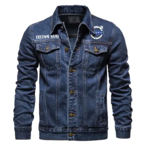 Durable Auto Brand Denim Jacket, Rugged Jacket Garage Comfort CAR190 - Dark Blue