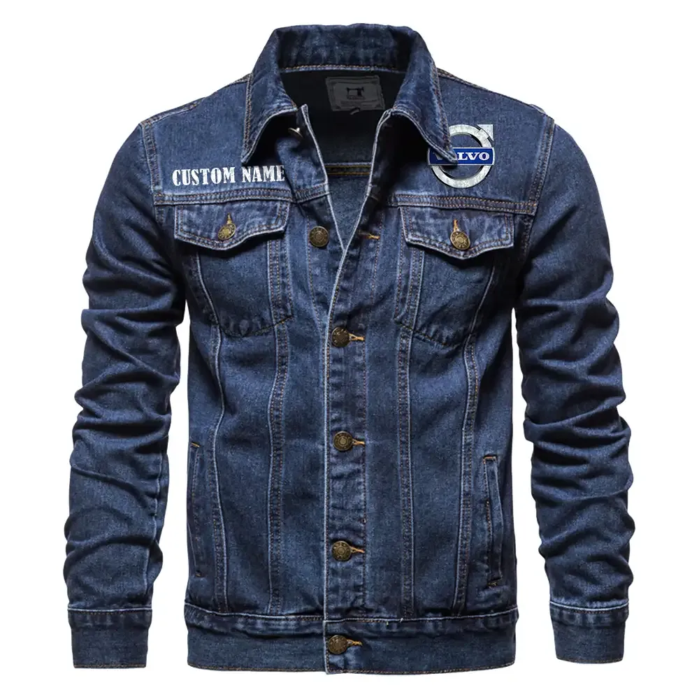 Durable Auto Brand Denim Jacket, Rugged Jacket Garage Comfort CAR190 - Dark Blue