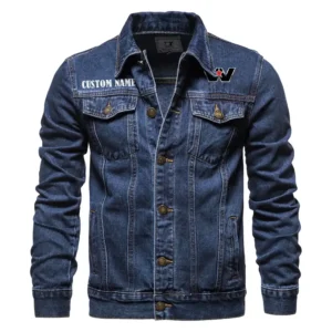 Heavy-Duty Truck Denim Jacket, All-Season Denim for Riders CAR190 - Dark Blue