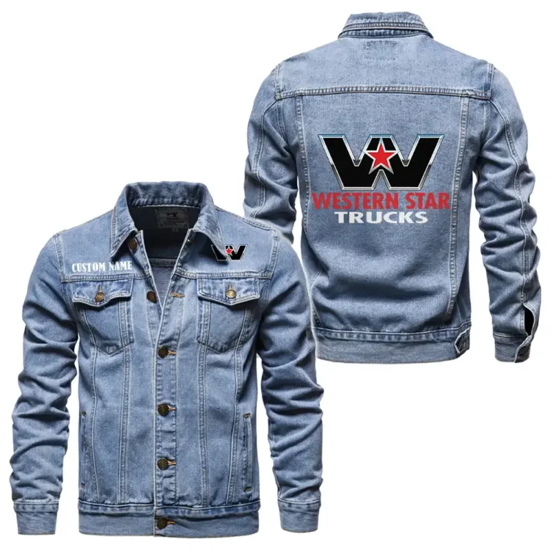 Freight Truck Denim Jacket, True Gearhead Denim Look CAR190 - Light Blue