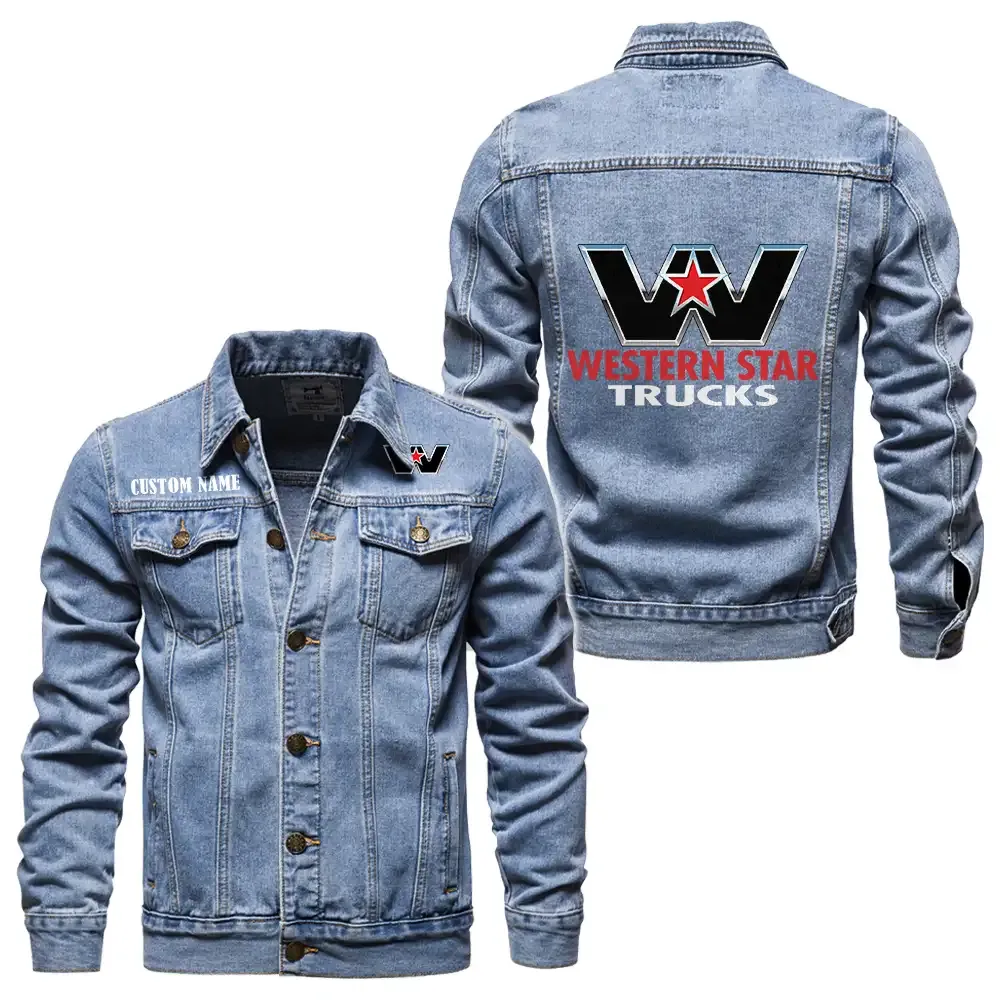 Freight Truck Denim Jacket, True Gearhead Denim Look CAR190 - Light Blue