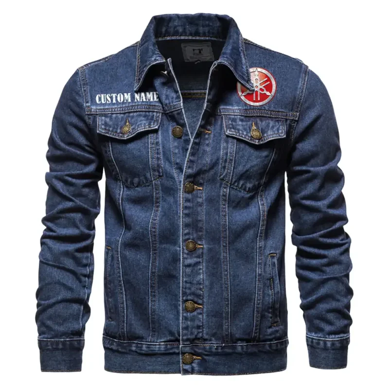 Road Motorcycle Denim Jacket, Car Culture Denim Style CAR190 - Dark Blue