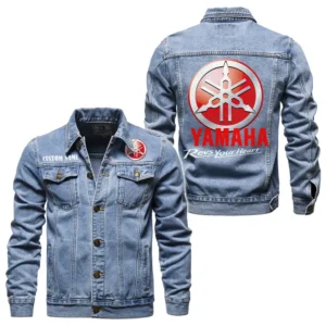 Motorbike Denim Jacket, Rugged Style Everyday Denim CAR190 - Light Blue