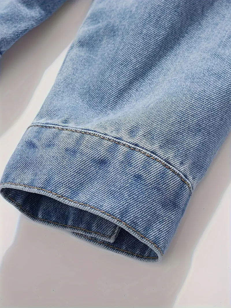 Farm Utility Tractor Denim Jacket, Auto-Inspired Denim Look CAR190 - Light Blue - Image 3