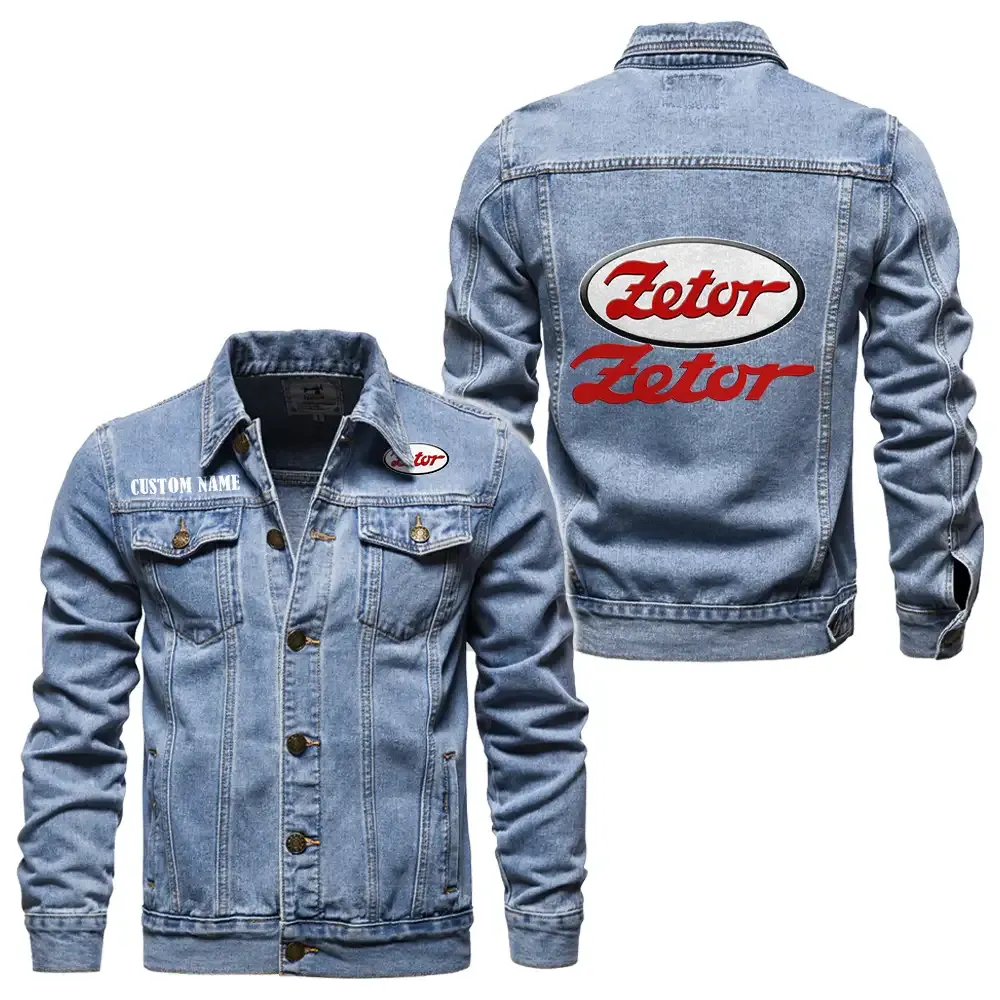 Farm Utility Tractor Denim Jacket, Auto-Inspired Denim Look CAR190 - Light Blue